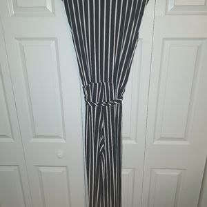 Ralph Lauren knit striped jumpsuit. Black and cream, size XL